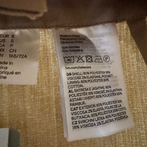 H&M Divided Skirt Women Size Small Tan Linen Mini Pockets Business Preppy - Picture 4 of 10